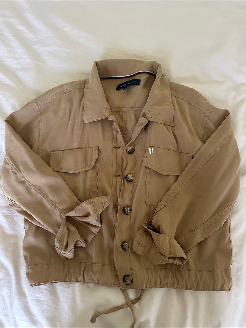 Tommy Hilfiger Tan Drawstring Utility Jacket